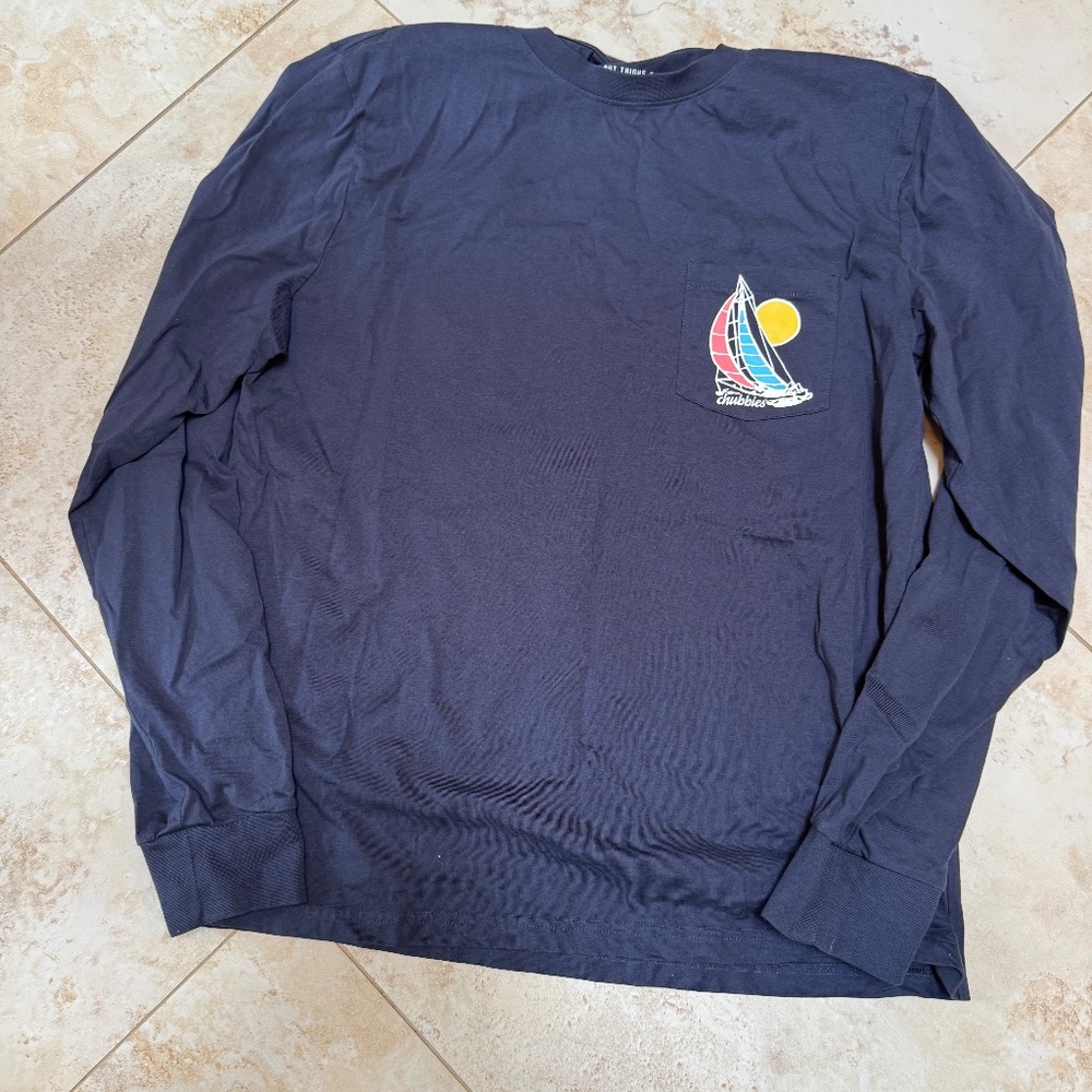 chubbies long sleeve t-shirt, navy blue, never worn